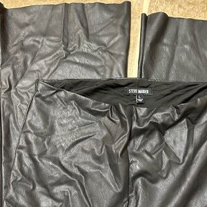 Steve Madden Charcoal Faux Leather Trousers